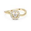 Twisted Halo Solitaire Ring