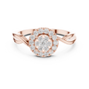 Split Band Halo Cluster Diamond Ring