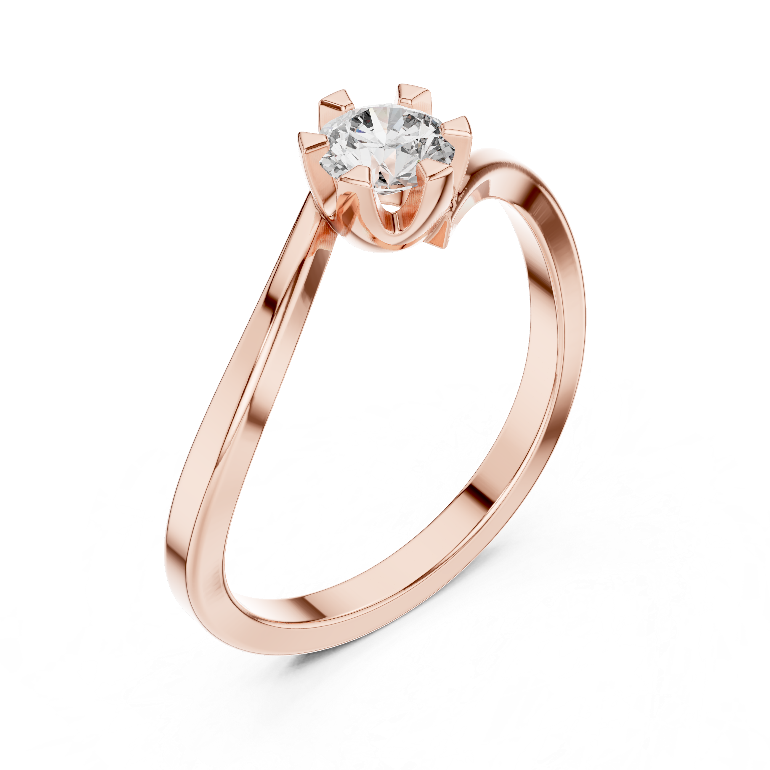 Classic Solitaire Rose Gold Engagement Ring