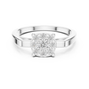 Round diamond halo with a split shank band.