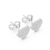 heart-shaped stud earrings encrusted