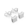 square cluster diamond stud earrings