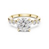 solitaire ring with graduated side diamonds.