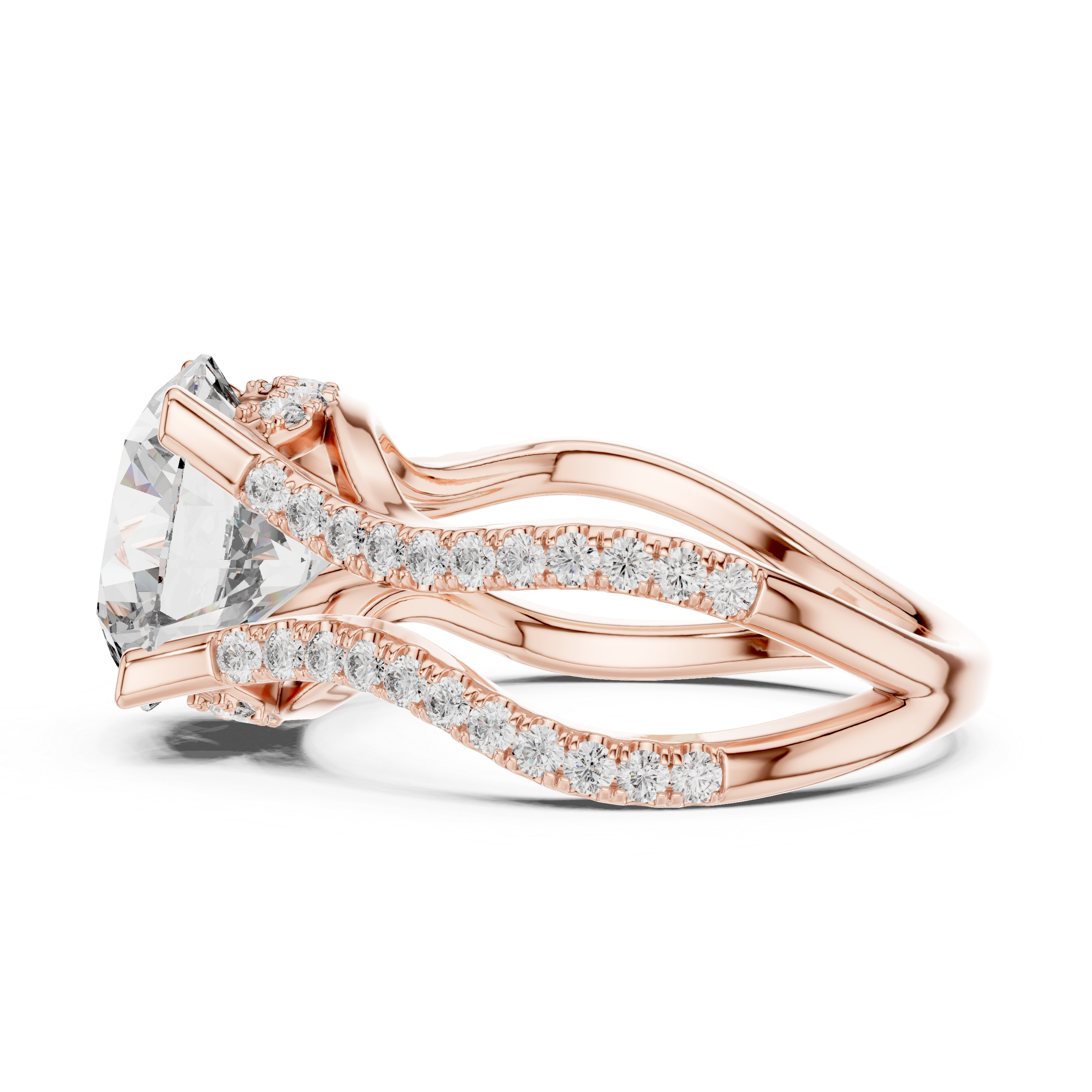 Split Shank Diamond Engagement Ring