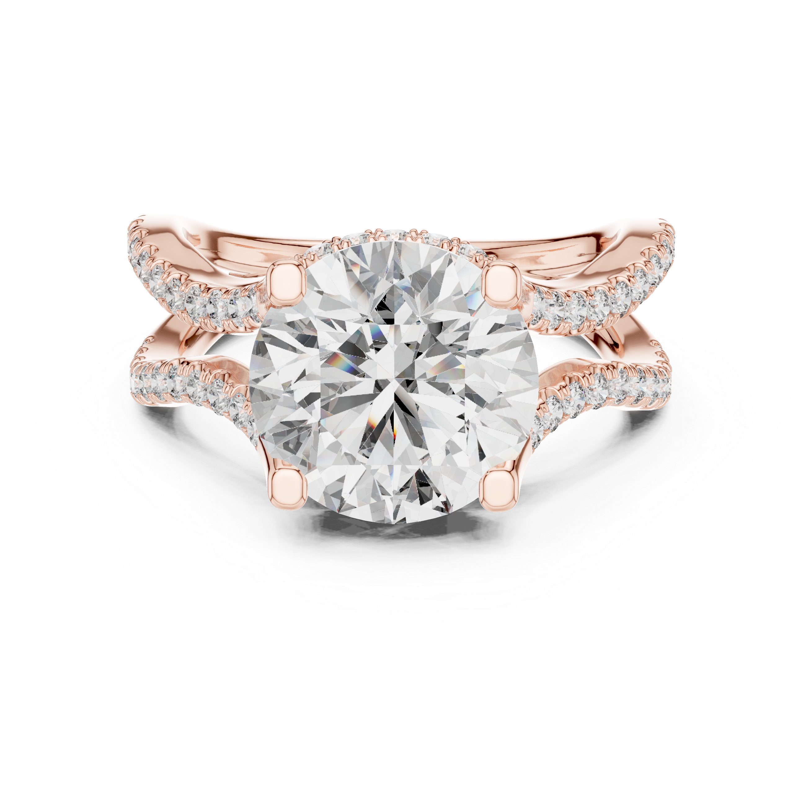 Split Shank Diamond Engagement Ring
