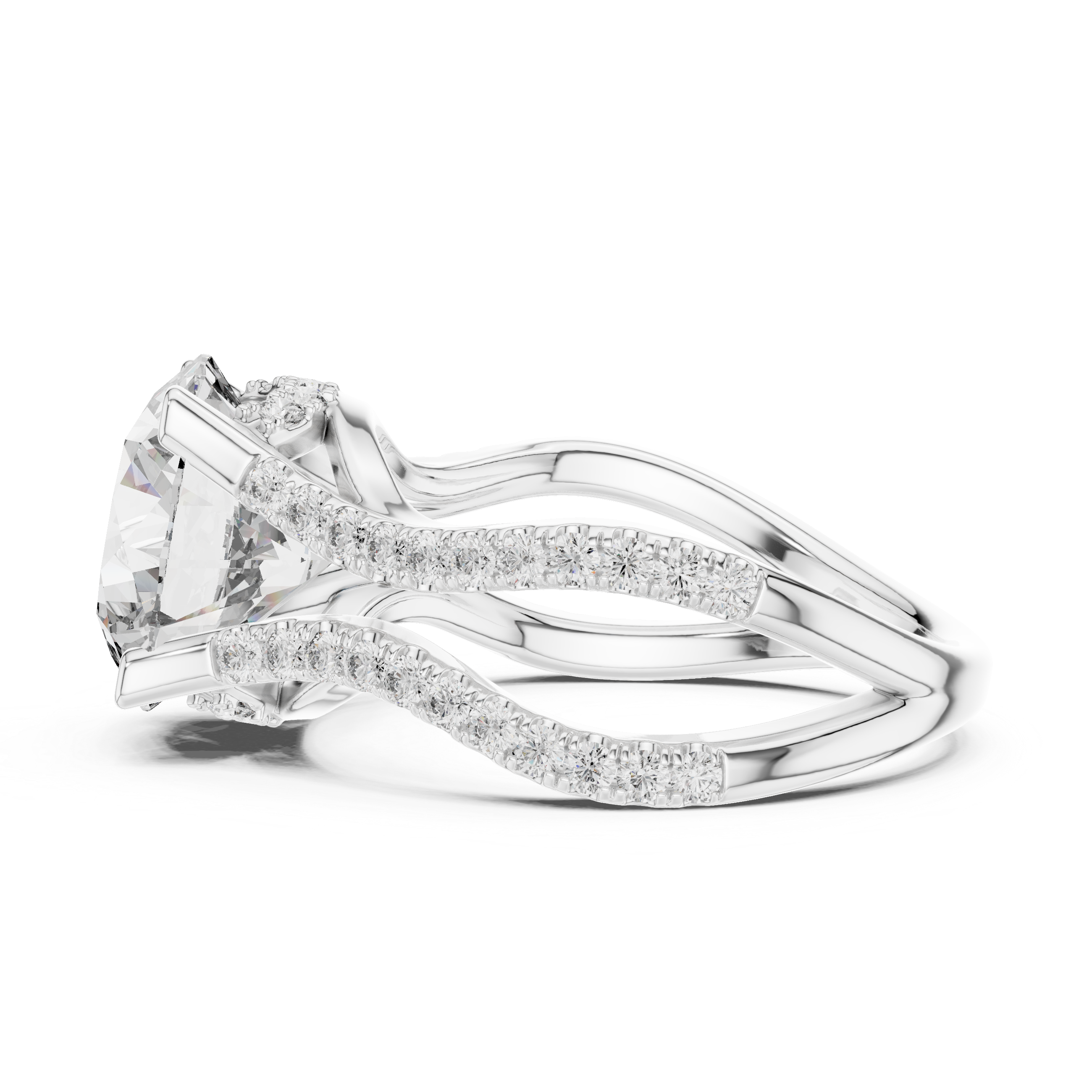 Split Shank Diamond Engagement Ring