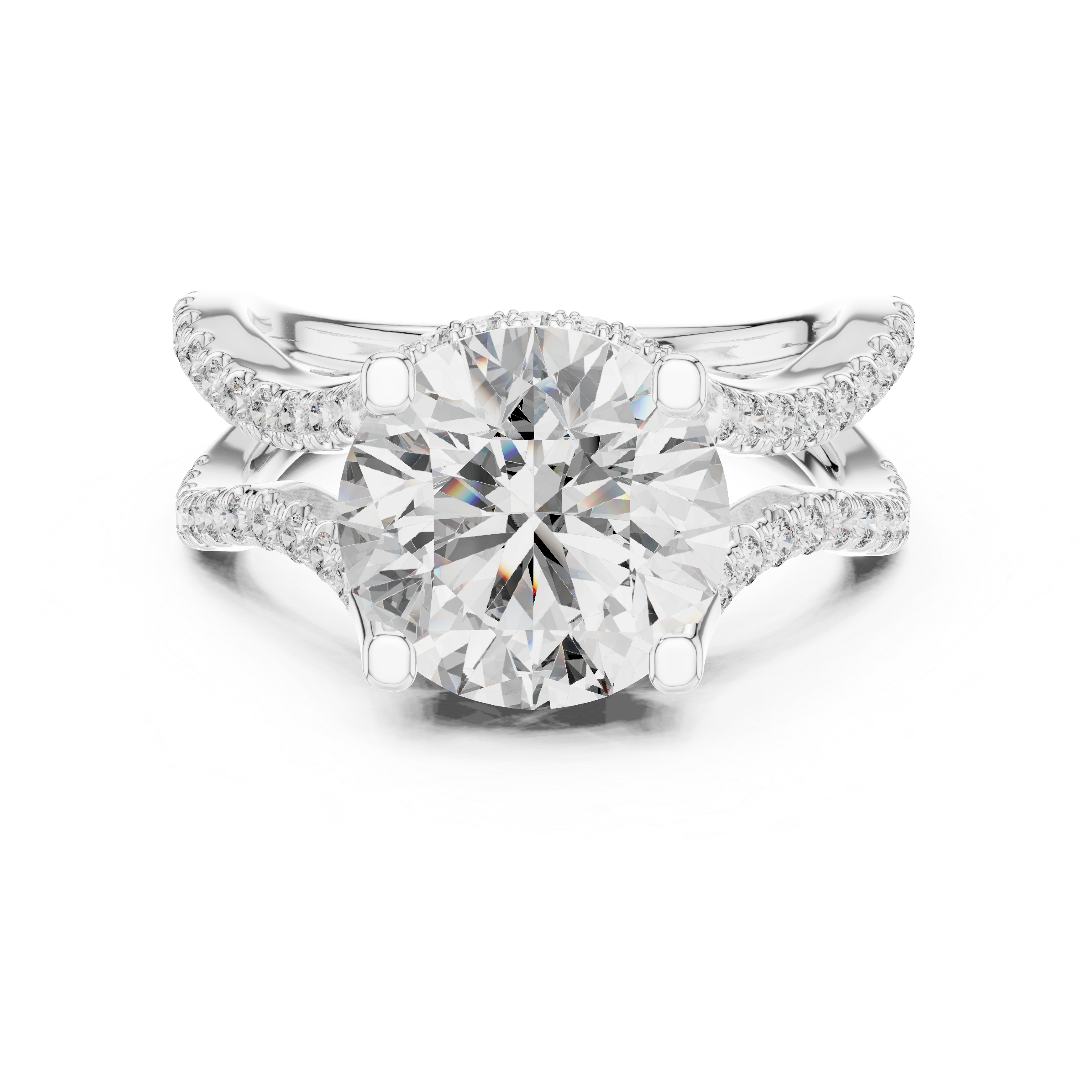 Split Shank Diamond Engagement Ring