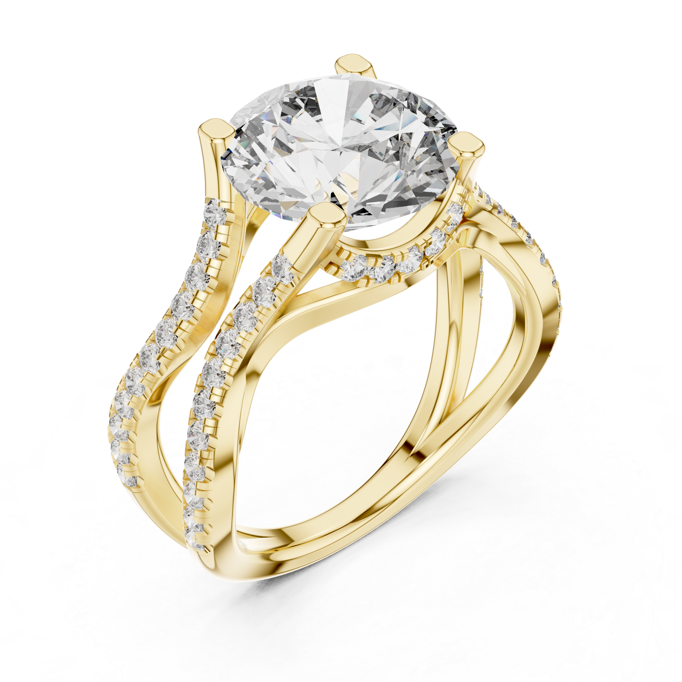 Split Shank Diamond Engagement Ring