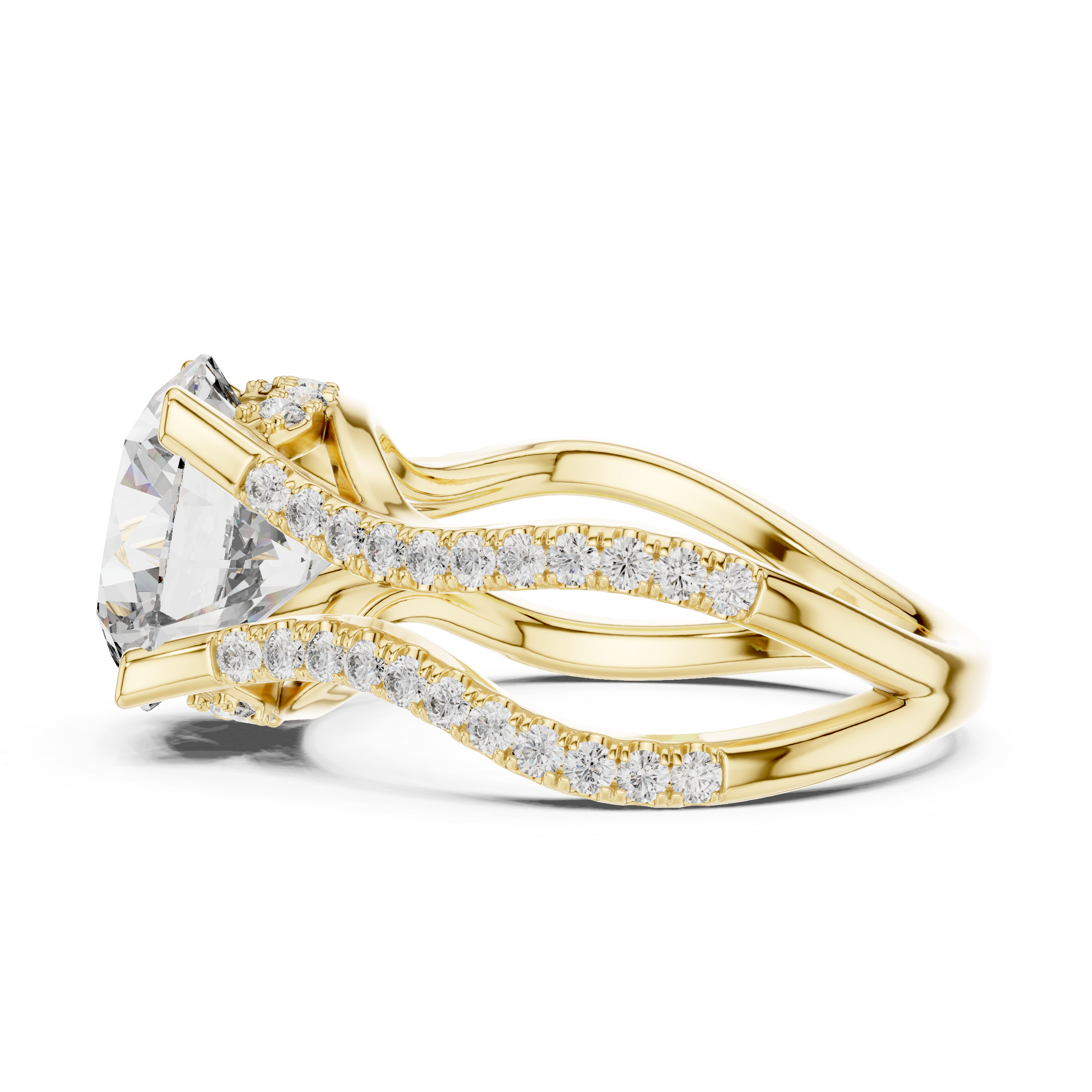 Split Shank Diamond Engagement Ring