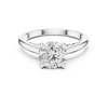 Classic solitaire diamond engagement ring with a smooth, elegant band.