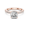 Pav‚ Diamond Engagement Ring with Round-Cut Center Stone and Double Hidden Halo.