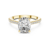 Round-Cut Diamond Rose Gold Engagement Ring with Pav‚ Band.