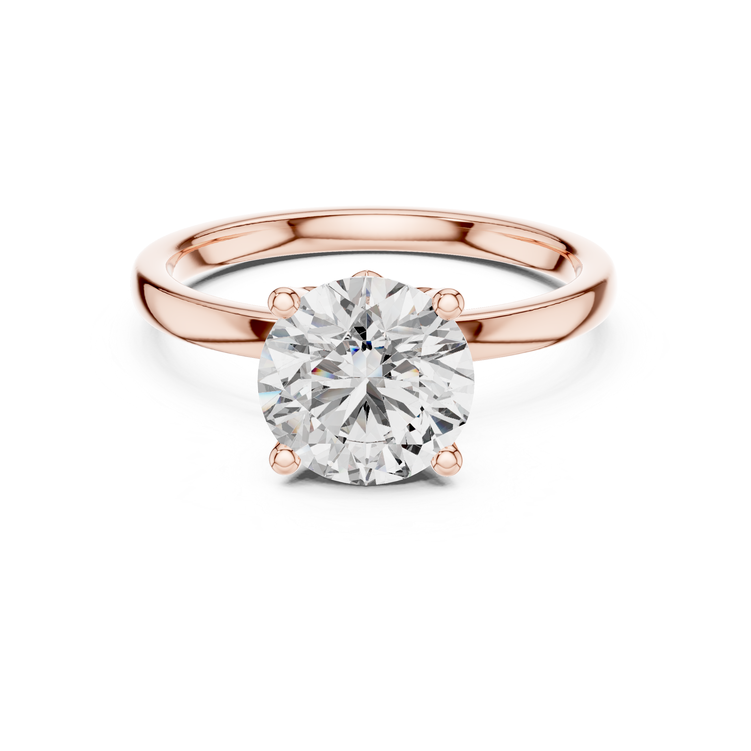Solitaire Engagement Ring with Round-Cut Diamond.