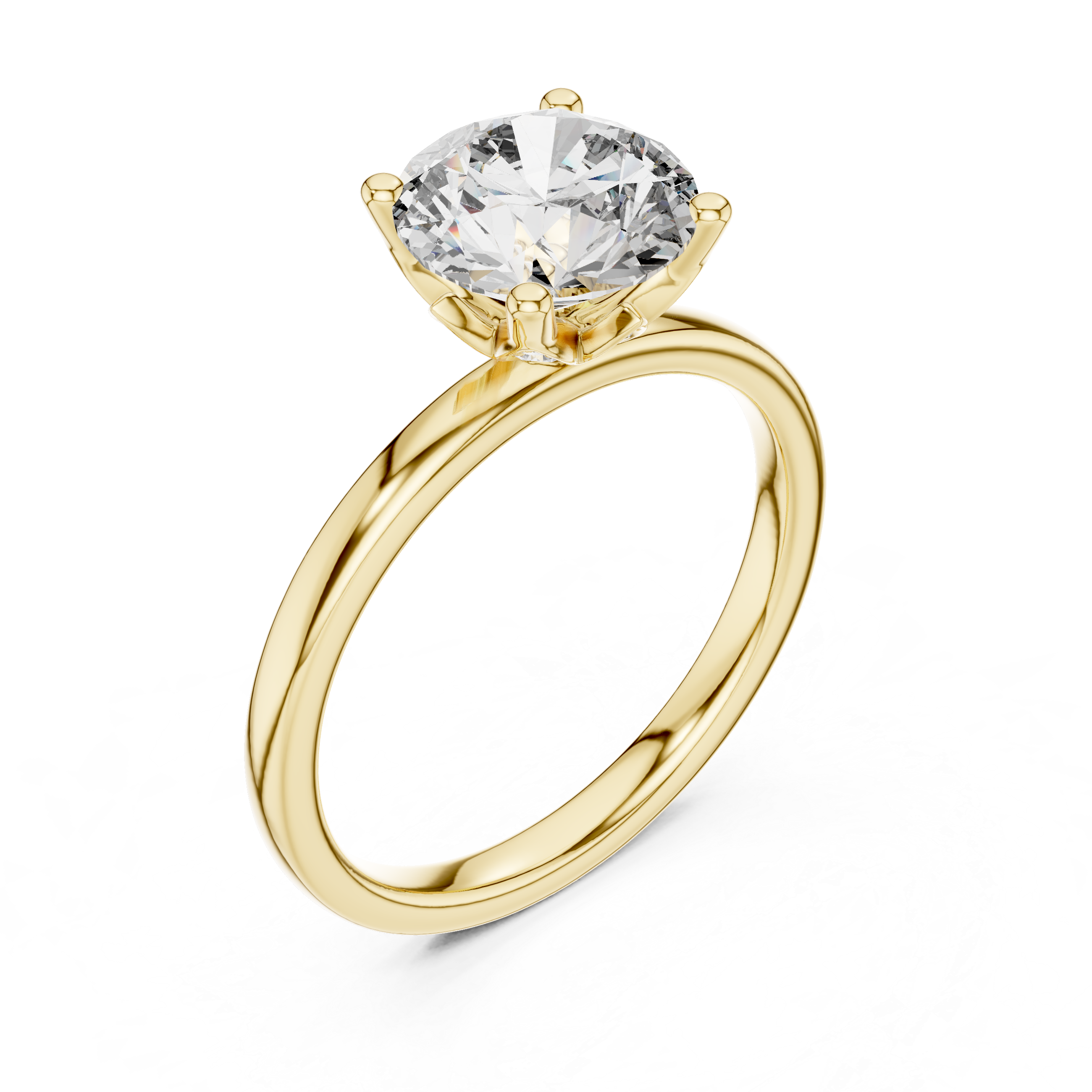 Solitaire Engagement Ring with Round-Cut Diamond.