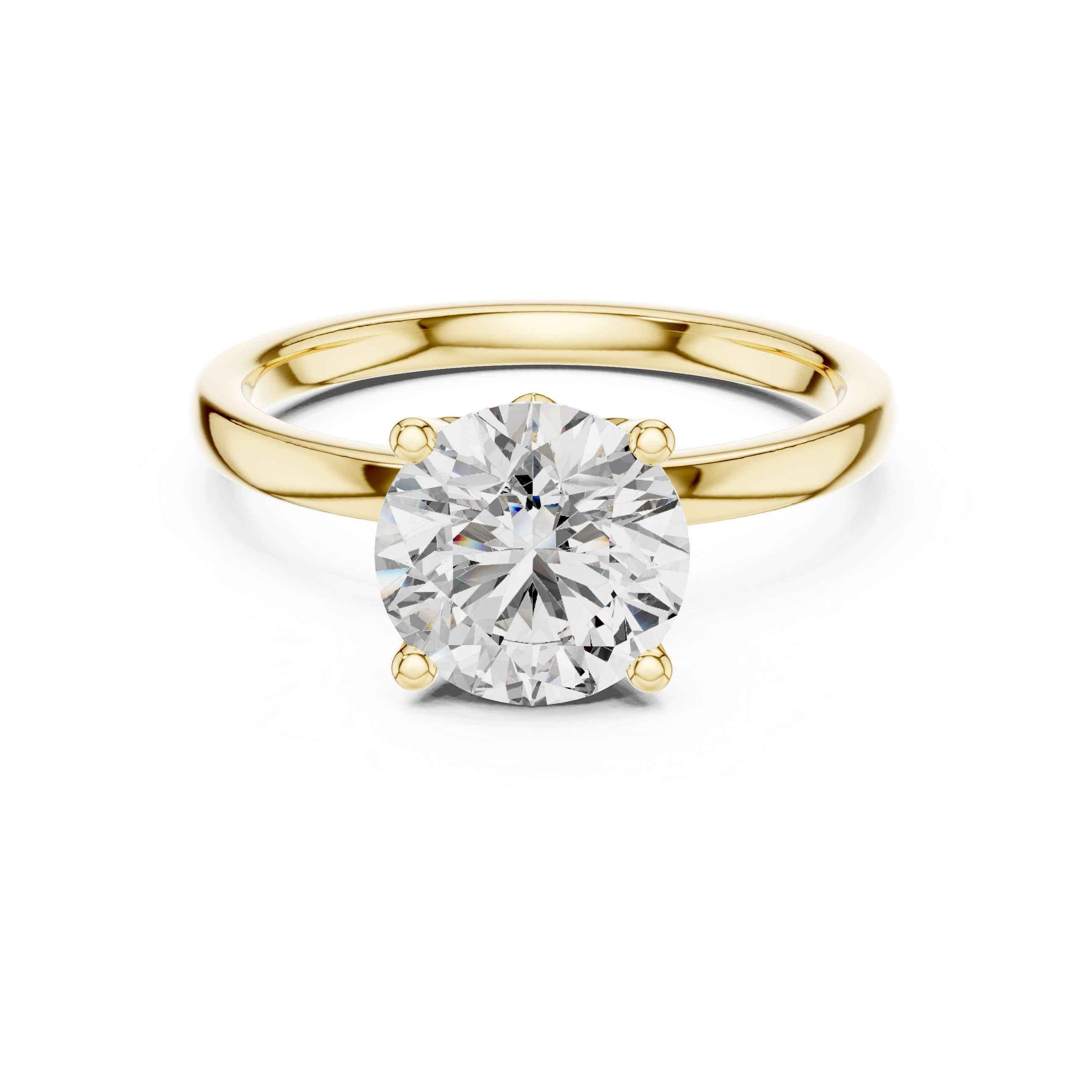 Solitaire Engagement Ring with Round-Cut Diamond.