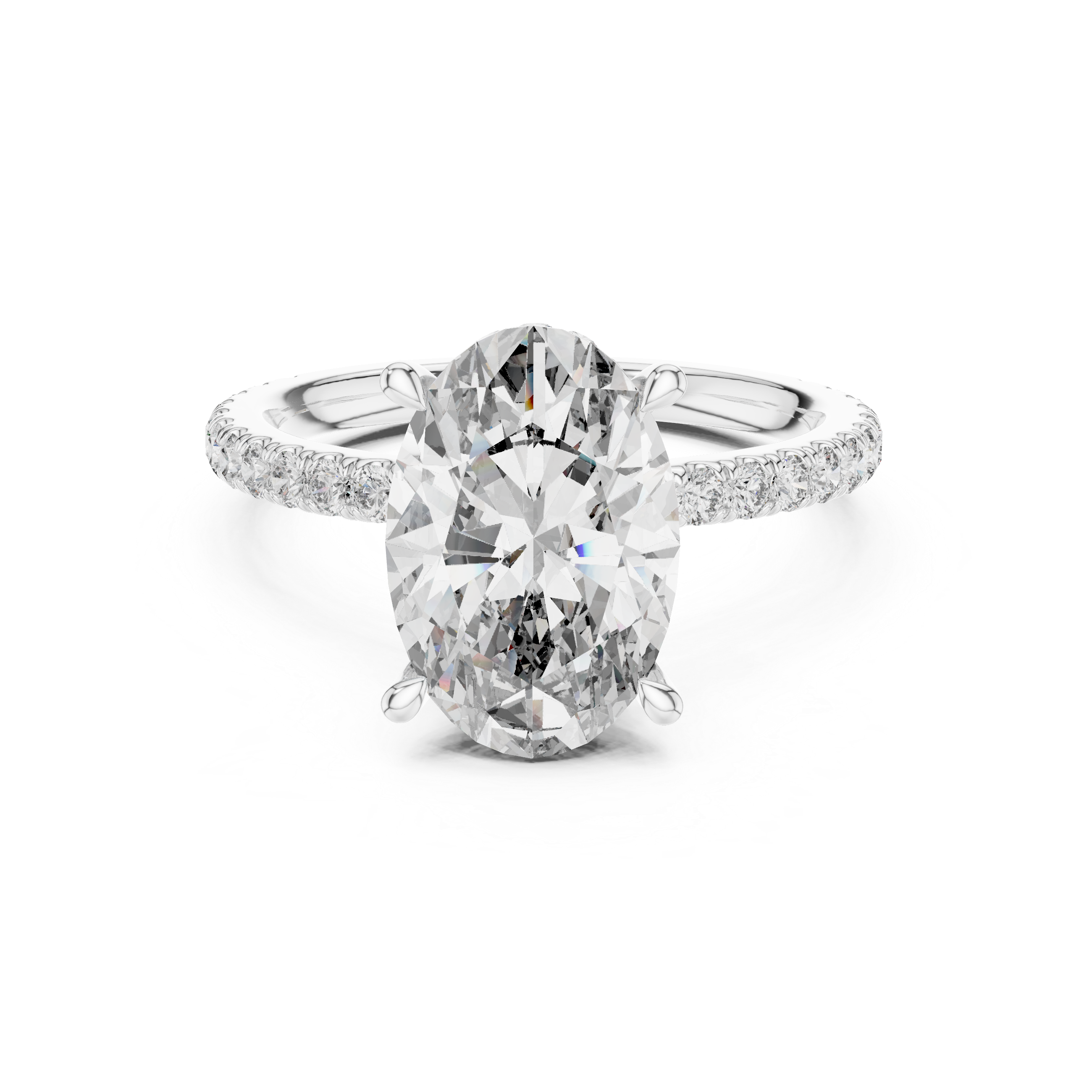 diamond halo engagement ring with pav‚ band