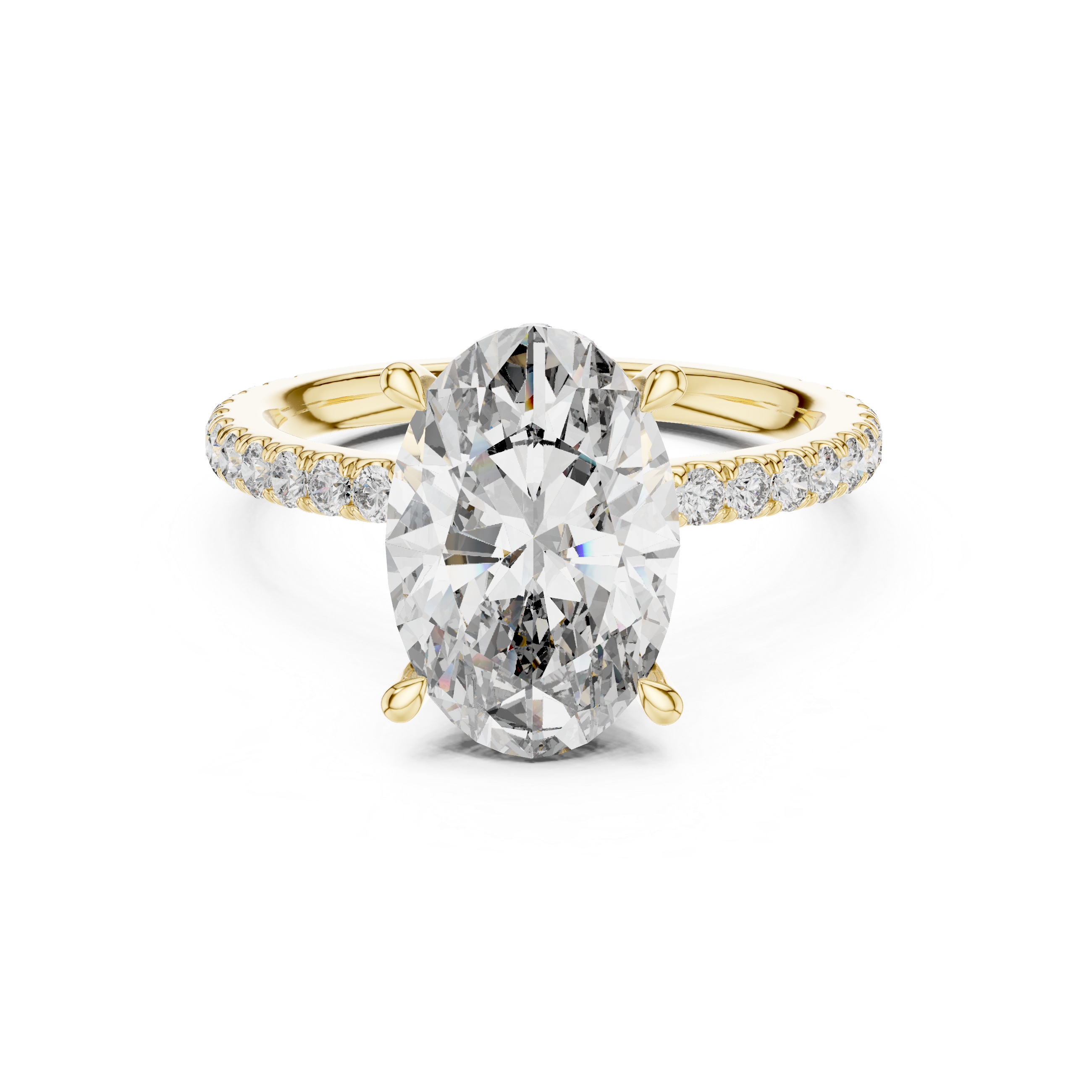 diamond halo engagement ring with pav‚ band