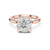 diamond halo engagement ring with milgrain detailing