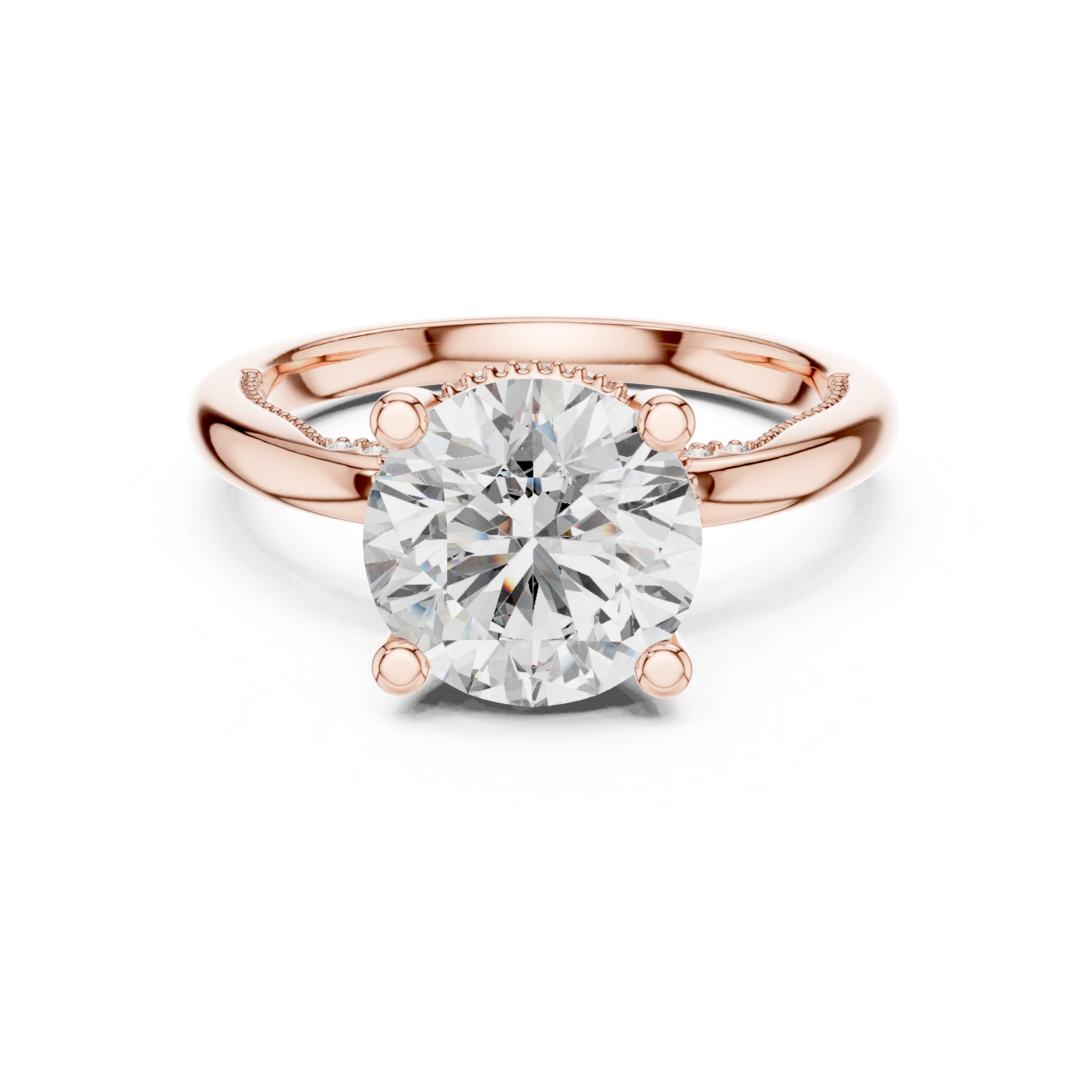 diamond halo engagement ring with milgrain detailing