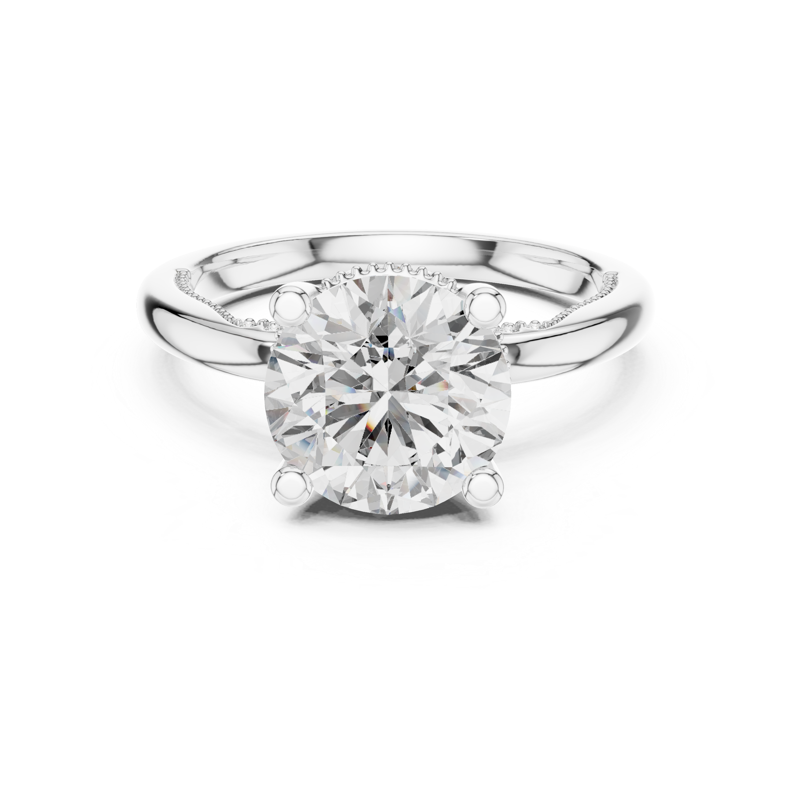 diamond halo engagement ring with milgrain detailing