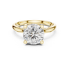 diamond halo engagement ring with milgrain detailing