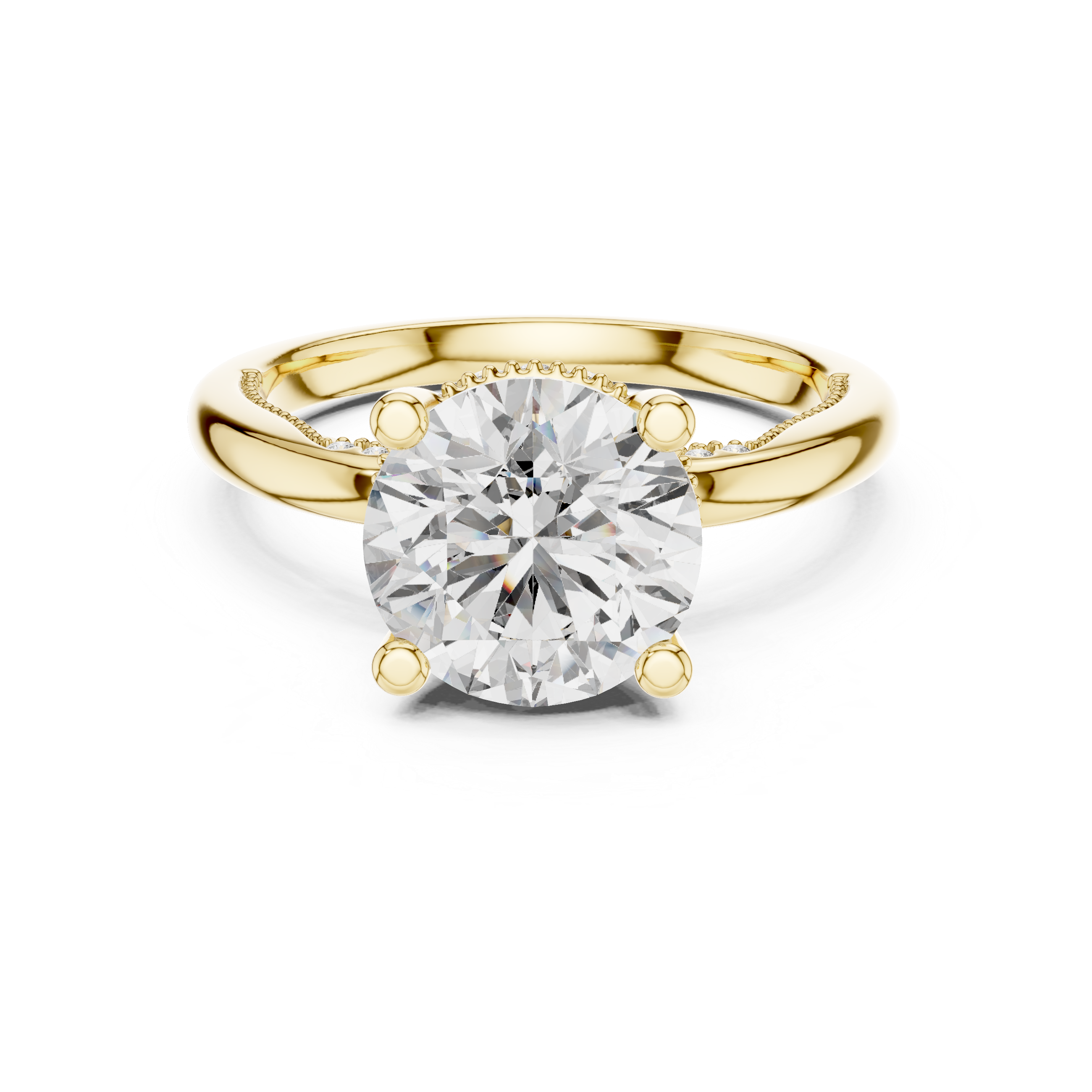 diamond halo engagement ring with milgrain detailing
