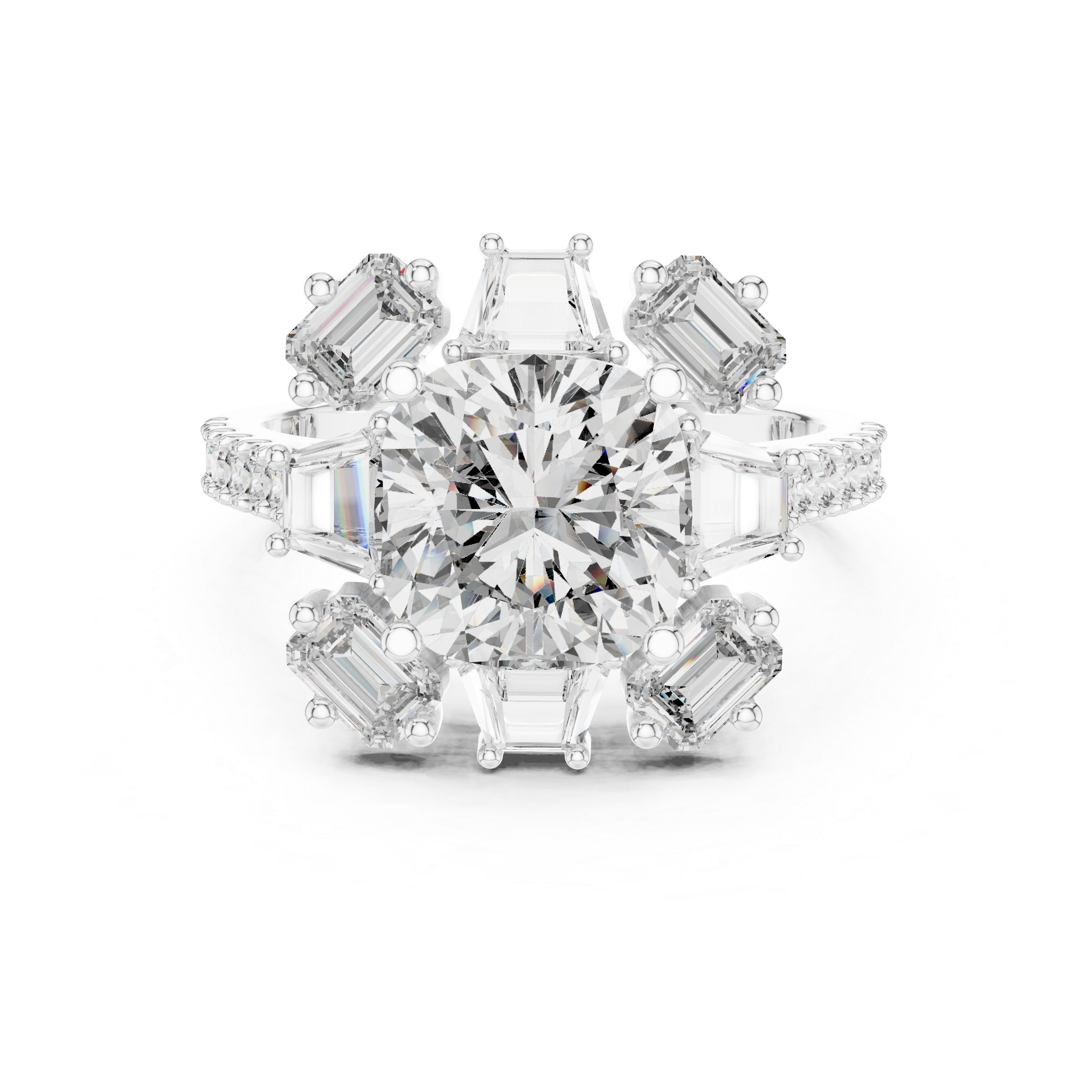 diamond halo engagement ring with split halo and pav‚ band