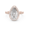 Oval Halo Diamond Ring with Bezel-Set Accent Stones