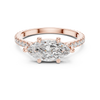 Marquise Cut Diamond Engagement Ring with Pav‚ Band