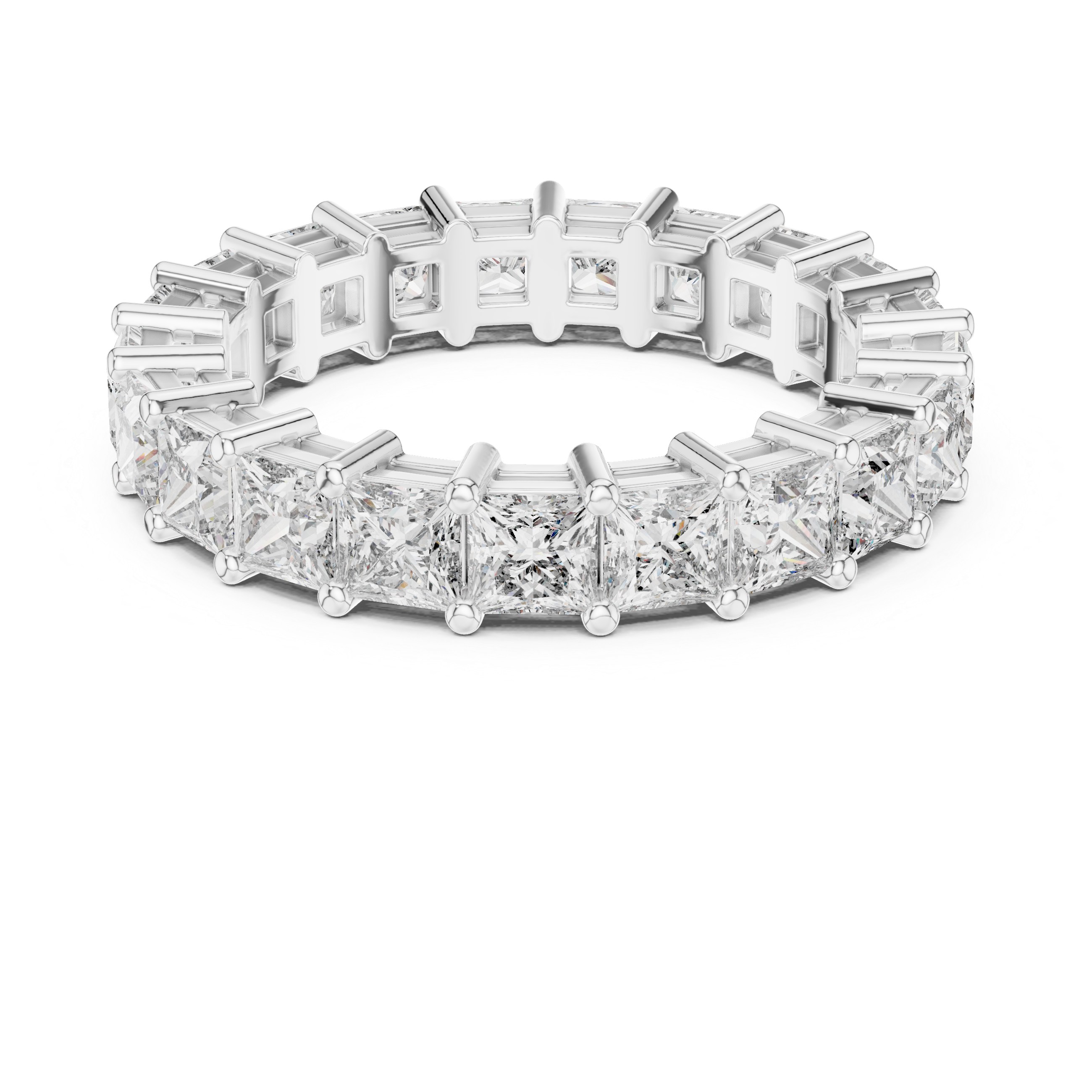 Eternity Band with Princess-Cut Diamonds in Prong Setting