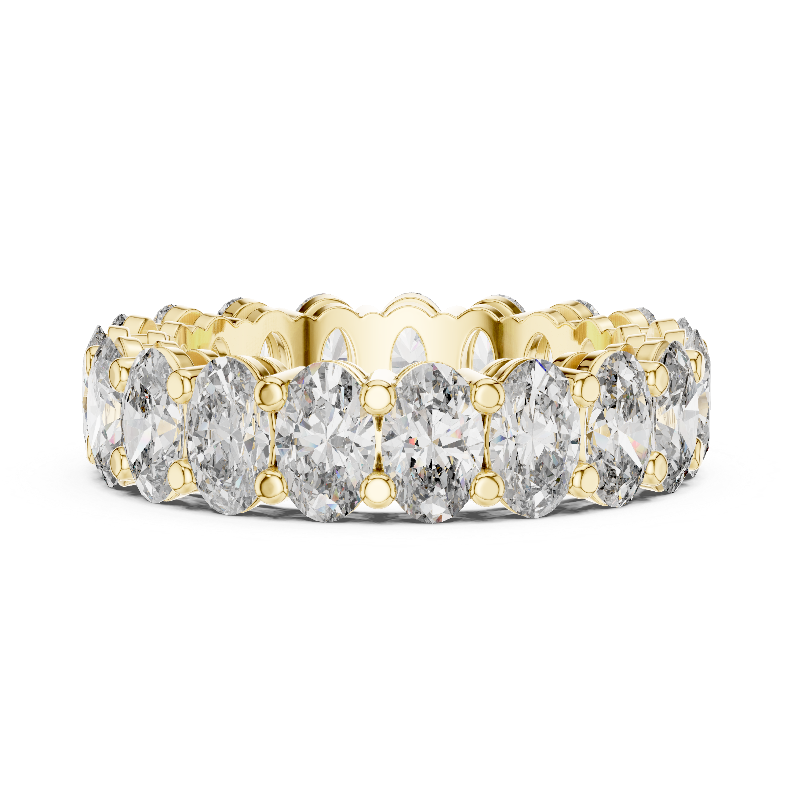 Eternity Band with Oval-Cut Diamonds in Prong Setting