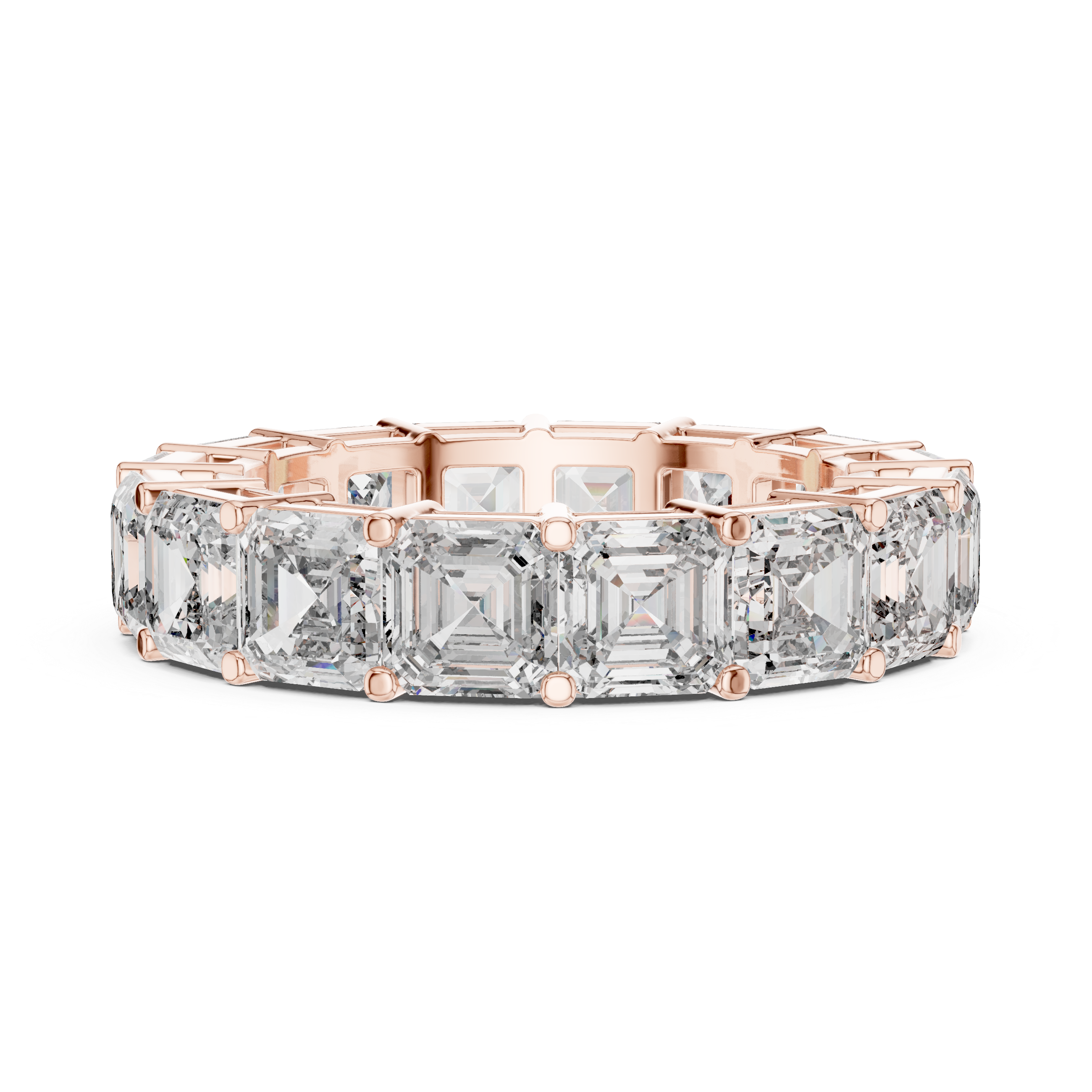 Eternity Band with Asscher-Cut Diamonds in Prong Setting
