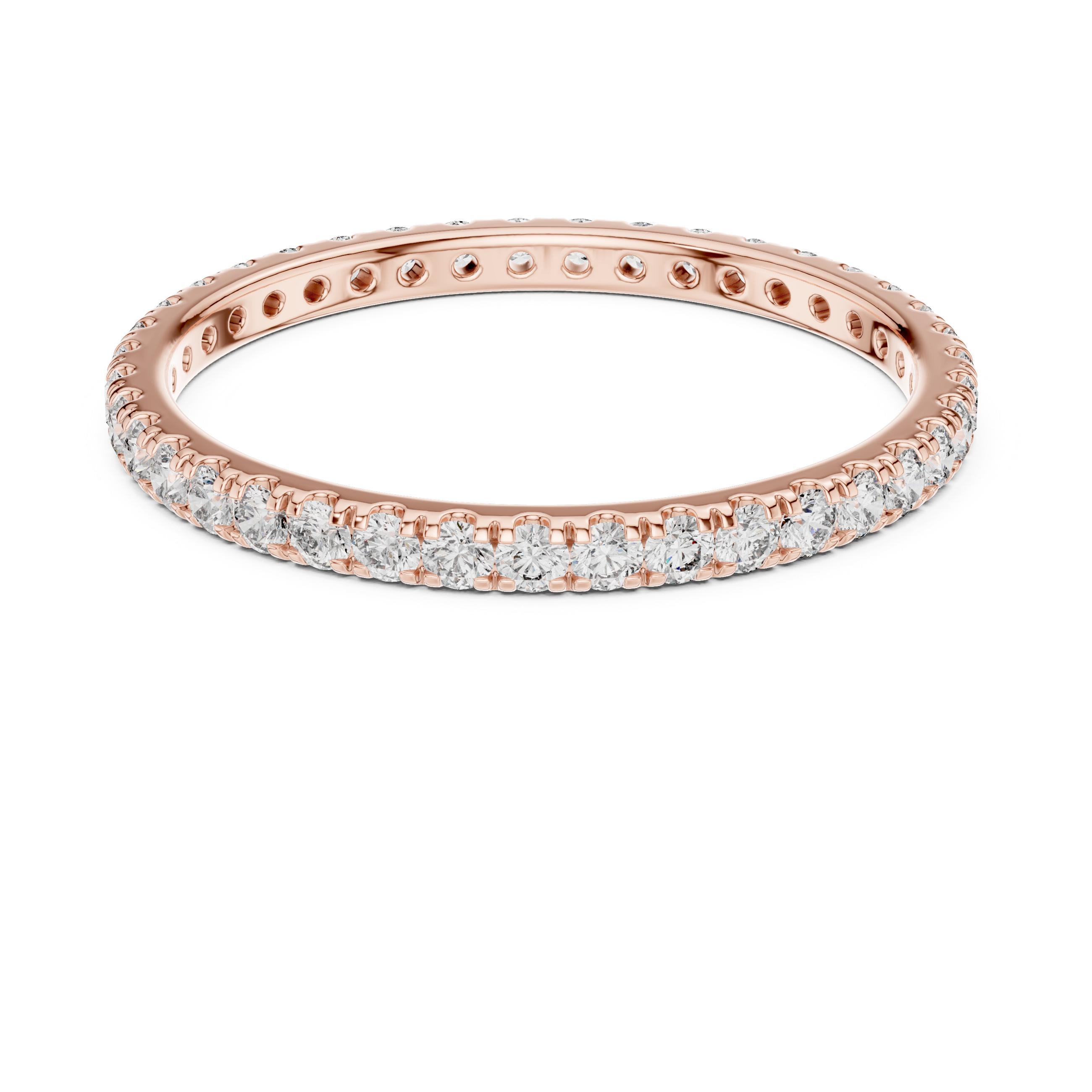 Eternity Band with Small Round Diamonds in Shared Prong Setting