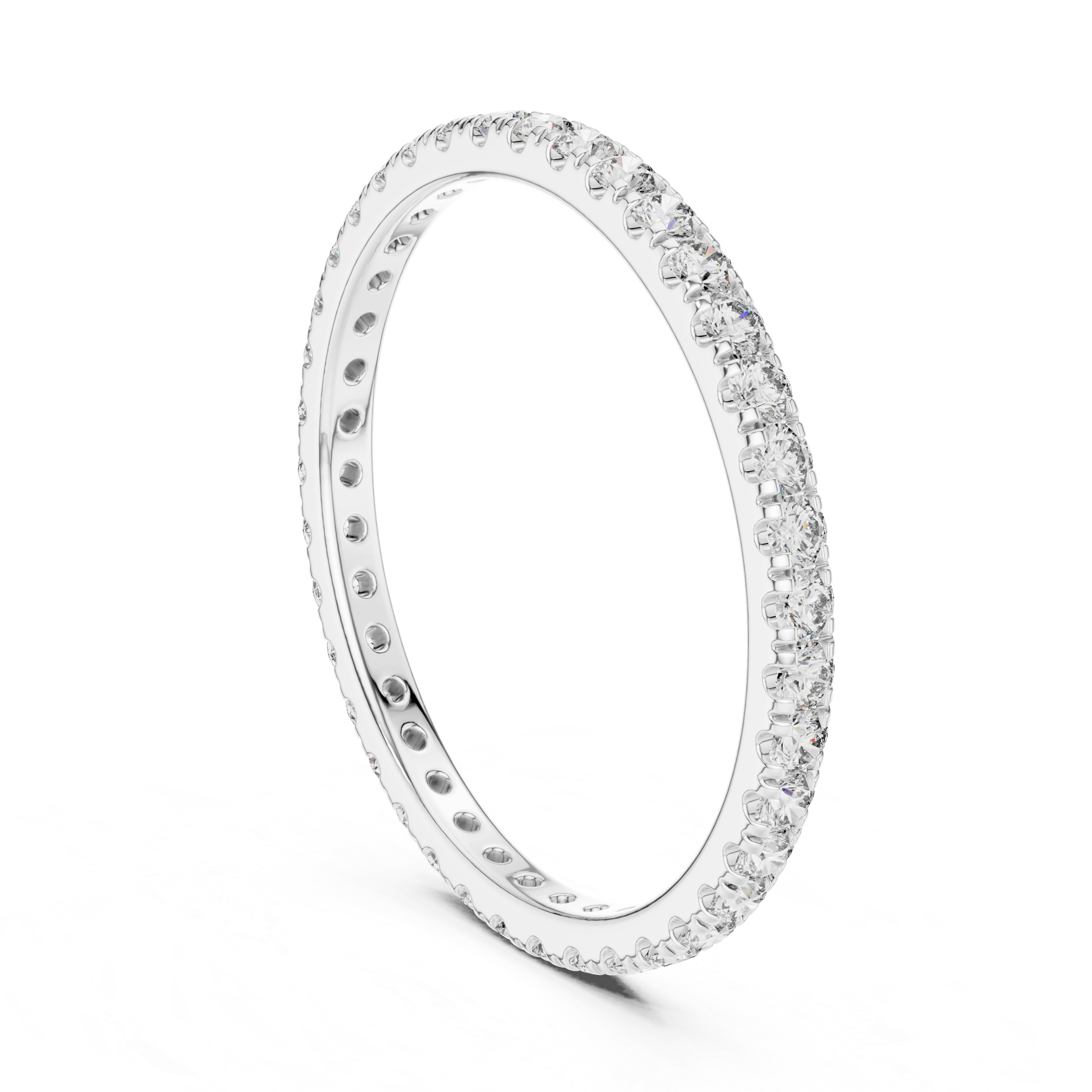 Eternity Band with Small Round Diamonds in Shared Prong Setting