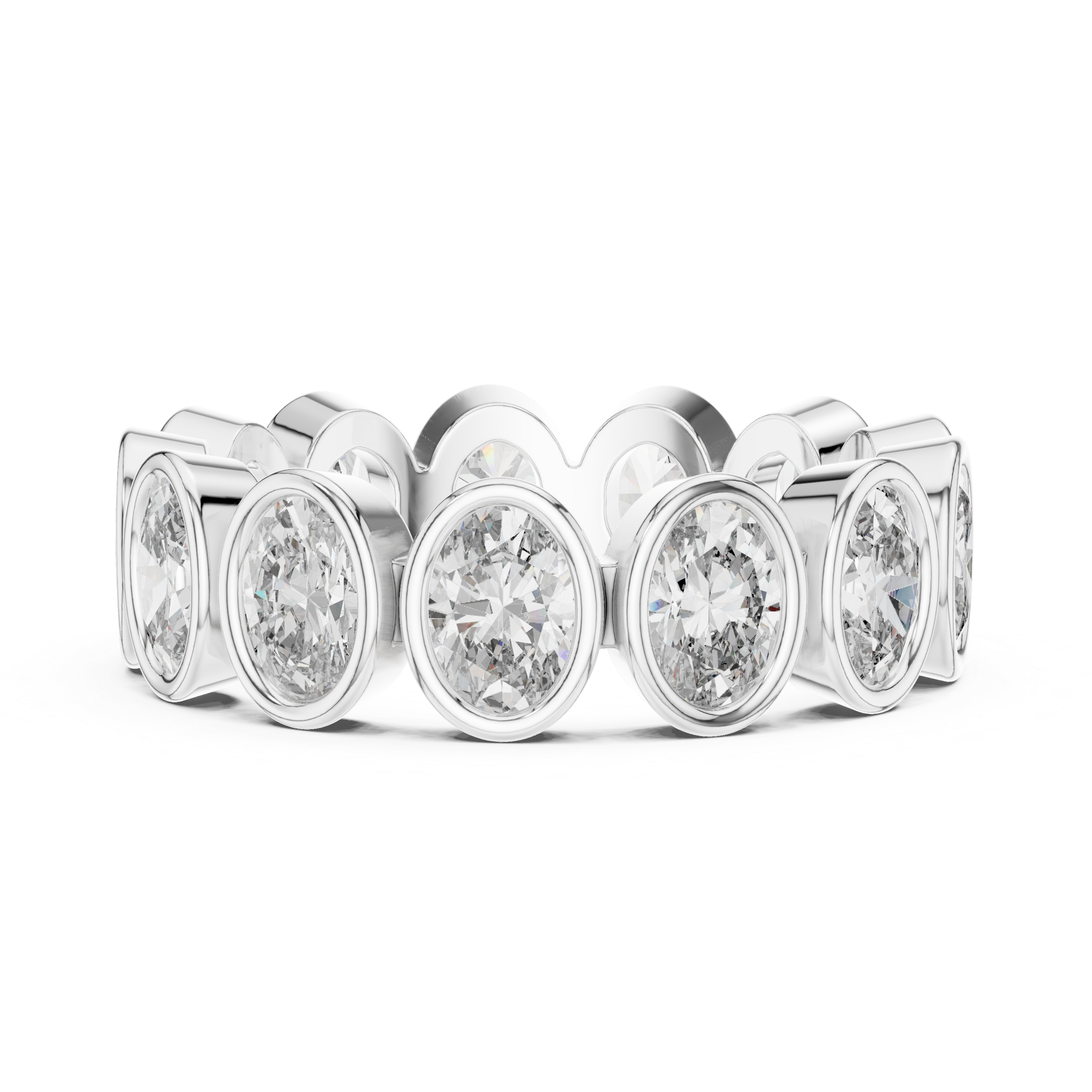 Bezel Set Oval Diamond Eternity Band