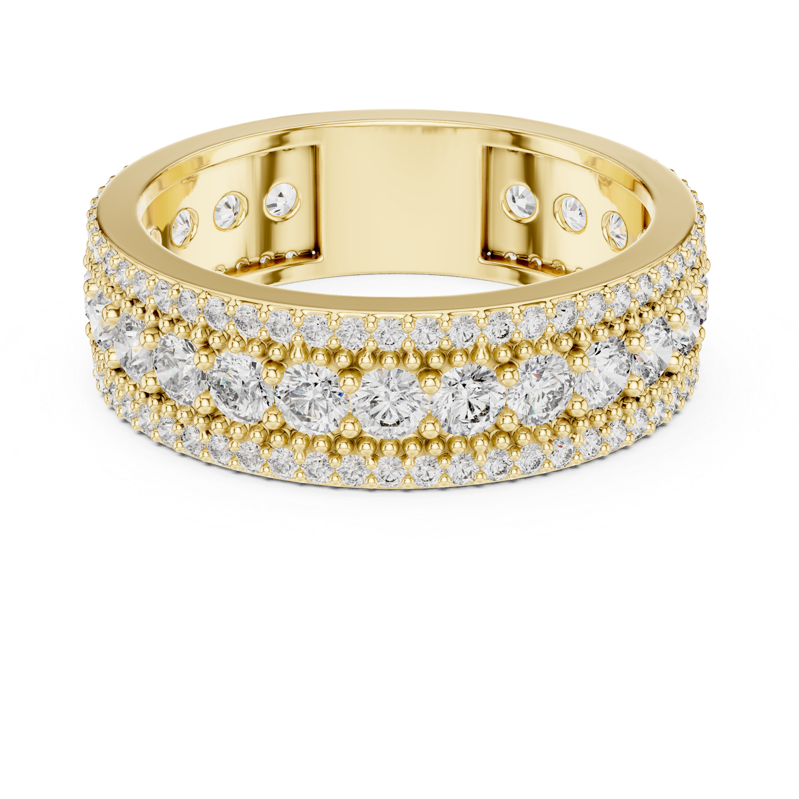 Triple Row Diamond Eternity Band