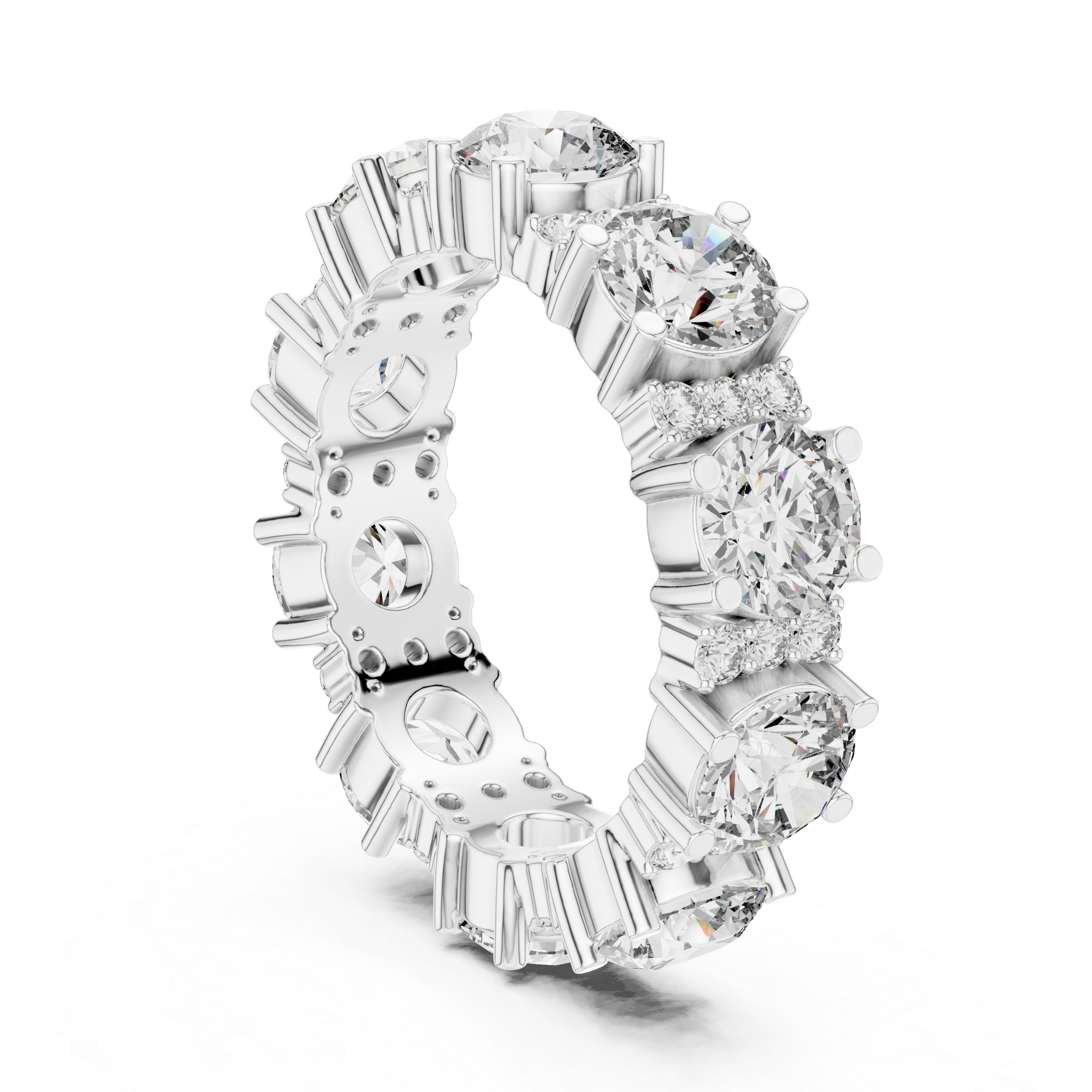 Radiant Rose Gold Diamond Eternity Band