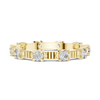 eternity band with round diamonds set in a unique prong design.