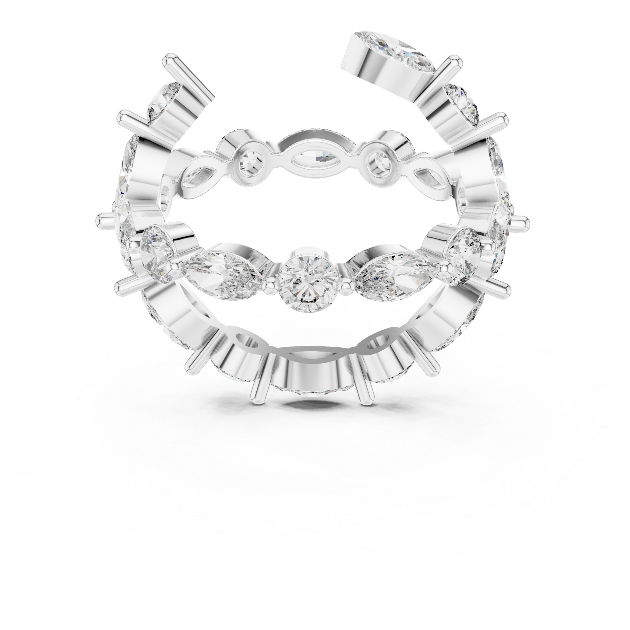 Marquise and Round Diamond Eternity Band