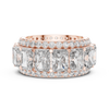 Emerald Cut Diamond Eternity Band with Pave Accents