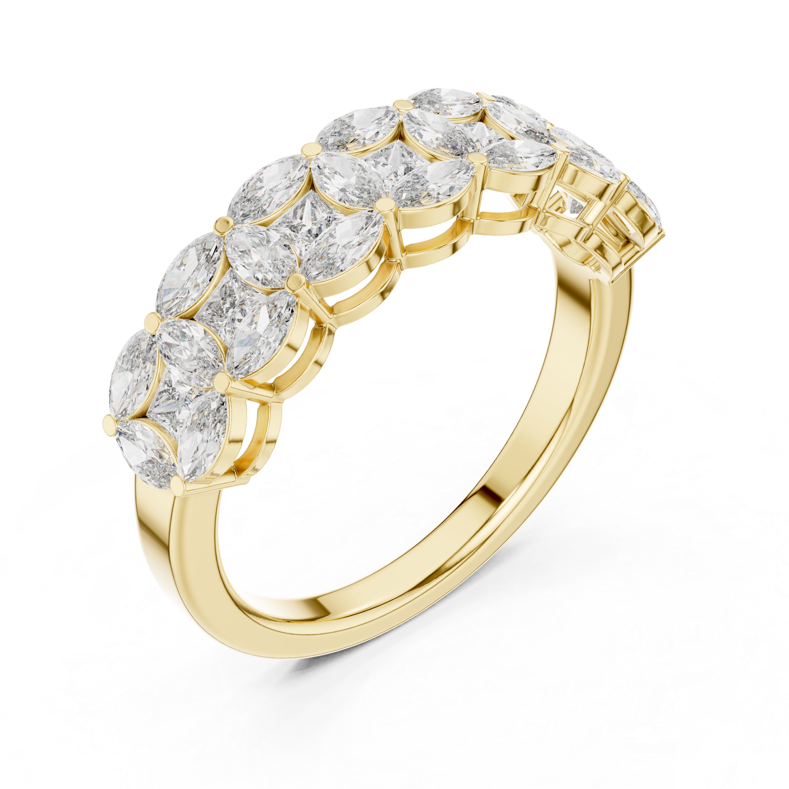Marquise Diamond Cluster Band