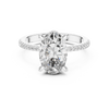 Double Halo Rose Gold Engagement Ring with Oval-Cut Center Diamond and Pav‚ Band