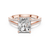 Double Band Engagement Ring with Radiant-Cut Center Diamond