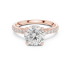 solitaire diamond ring with pav‚ diamond band.