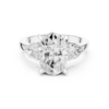 Oval Center Diamond with Two Pear Side Stones Ring