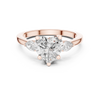 Heart-Shaped Diamond Engagement Ring with Pear Side Stones
