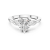 Heart-Shaped Diamond Engagement Ring with Pear Side Stones