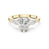 Heart-Shaped Diamond Engagement Ring with Pear Side Stones