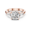 Cushion Cut Diamond Ring with Tapered Baguette Side Stones
