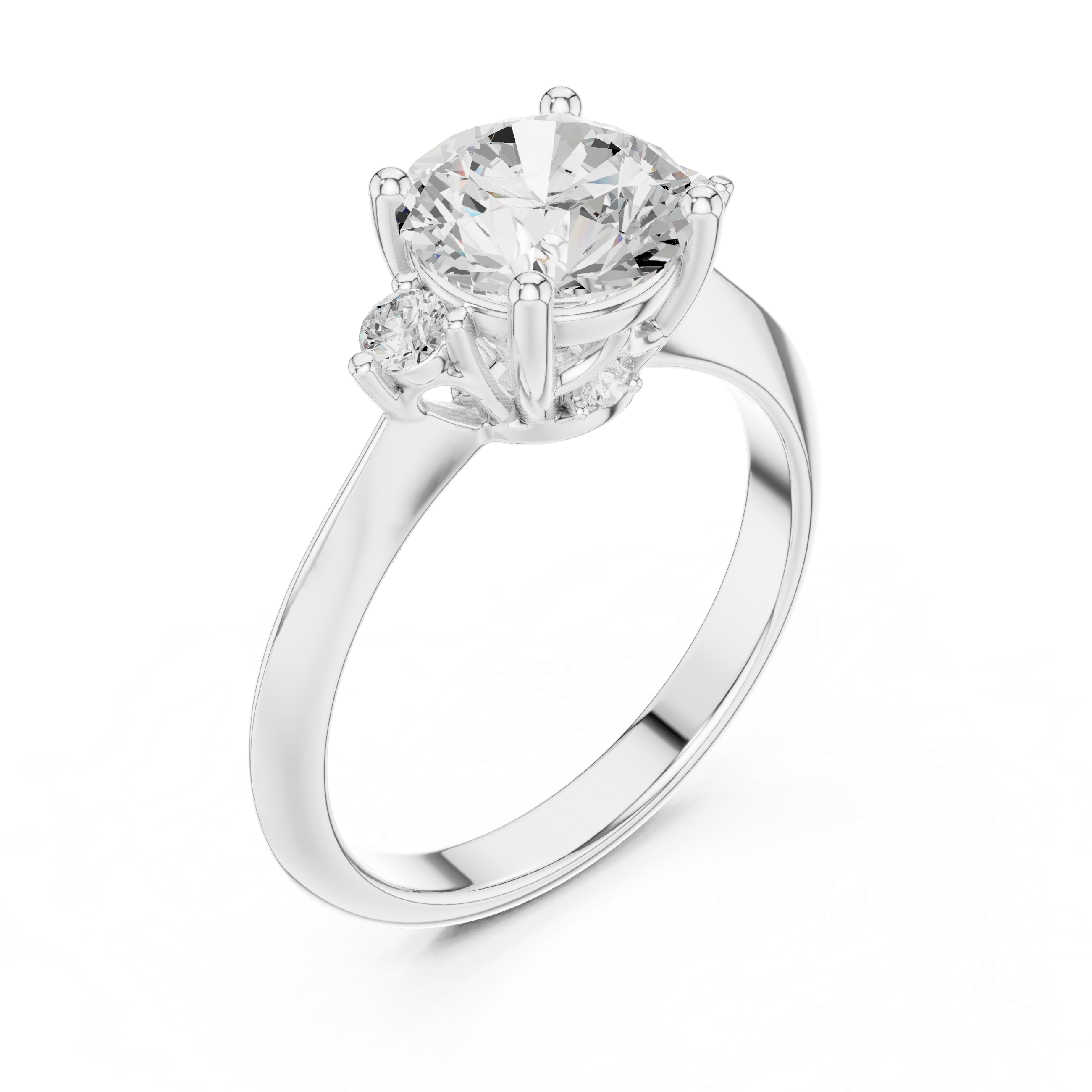 Classic Round Cut Three Stone Diamond Ring